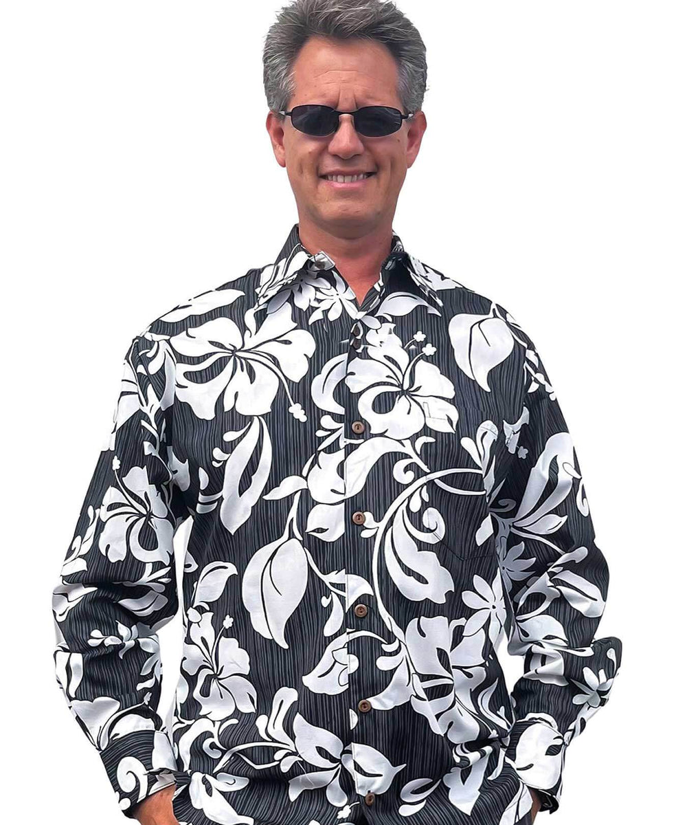 Men Long Sleeves Hawaiian Aloha Shirt Aloha Shirts Club