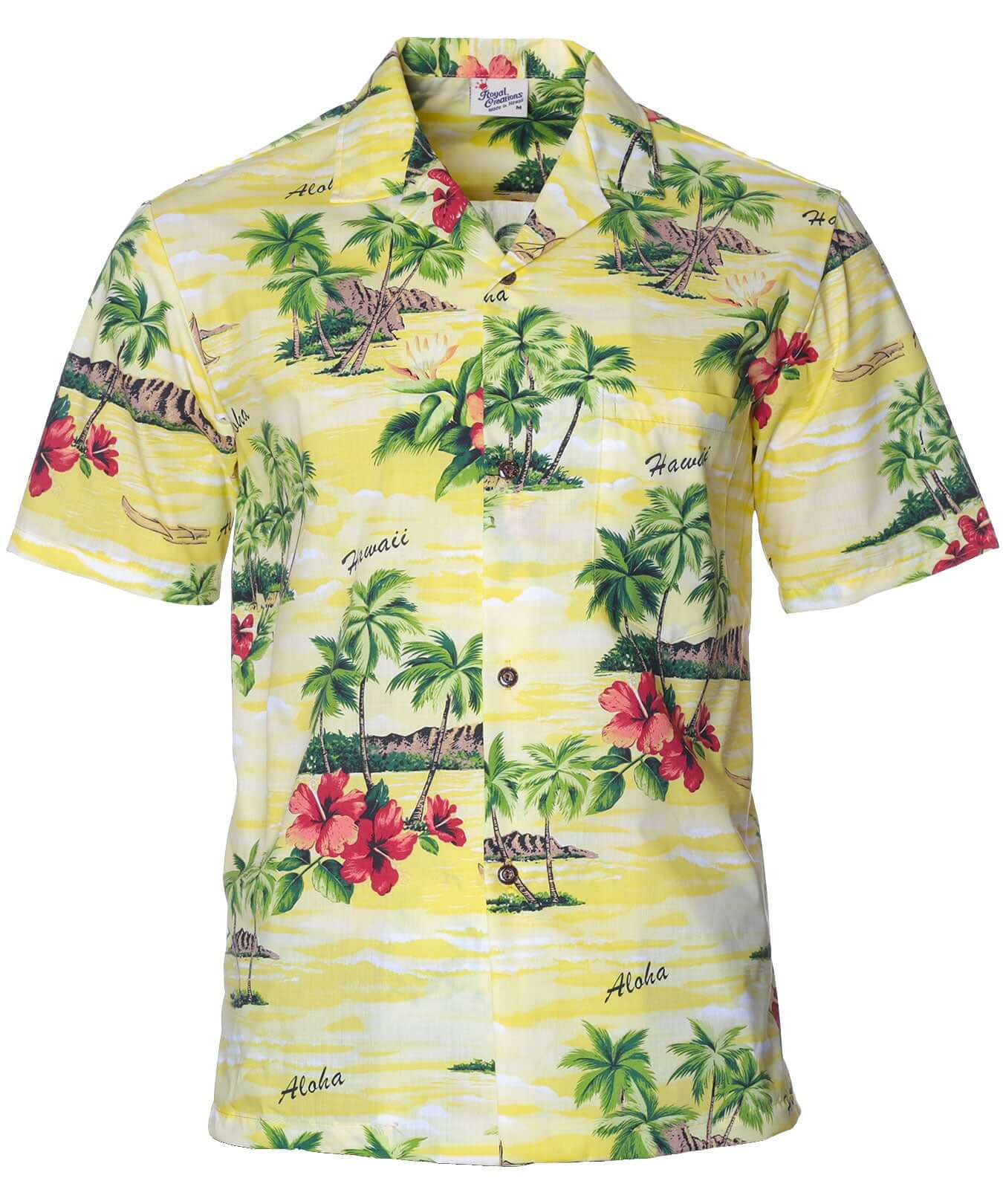 Diamond Head Hawaiian Aloha Shirt Yellow / S